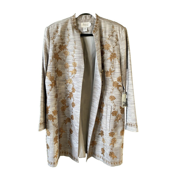 JSong 3pc Pants Suit Womens Size 20 Embroidered Jacket Professional Party NEW - Picture 4 of 16